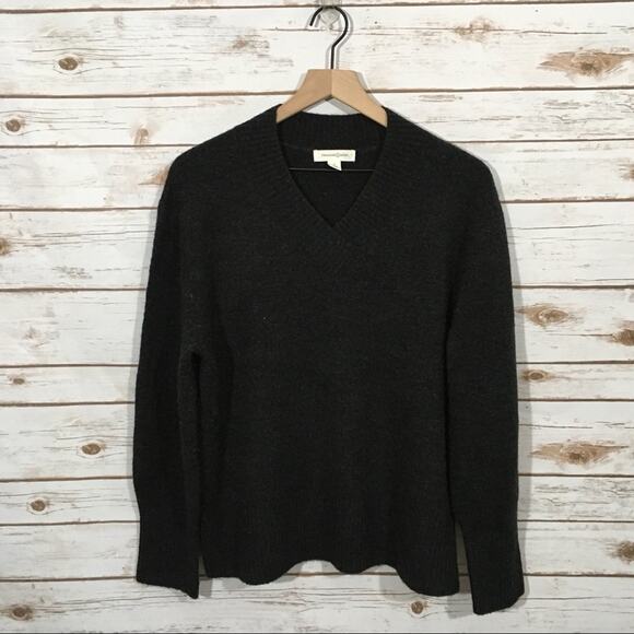 Treasure & Bond Cozy V-Neck Sweater - Charcoal - Medium - Picture 2 of 12